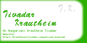 tivadar krautheim business card